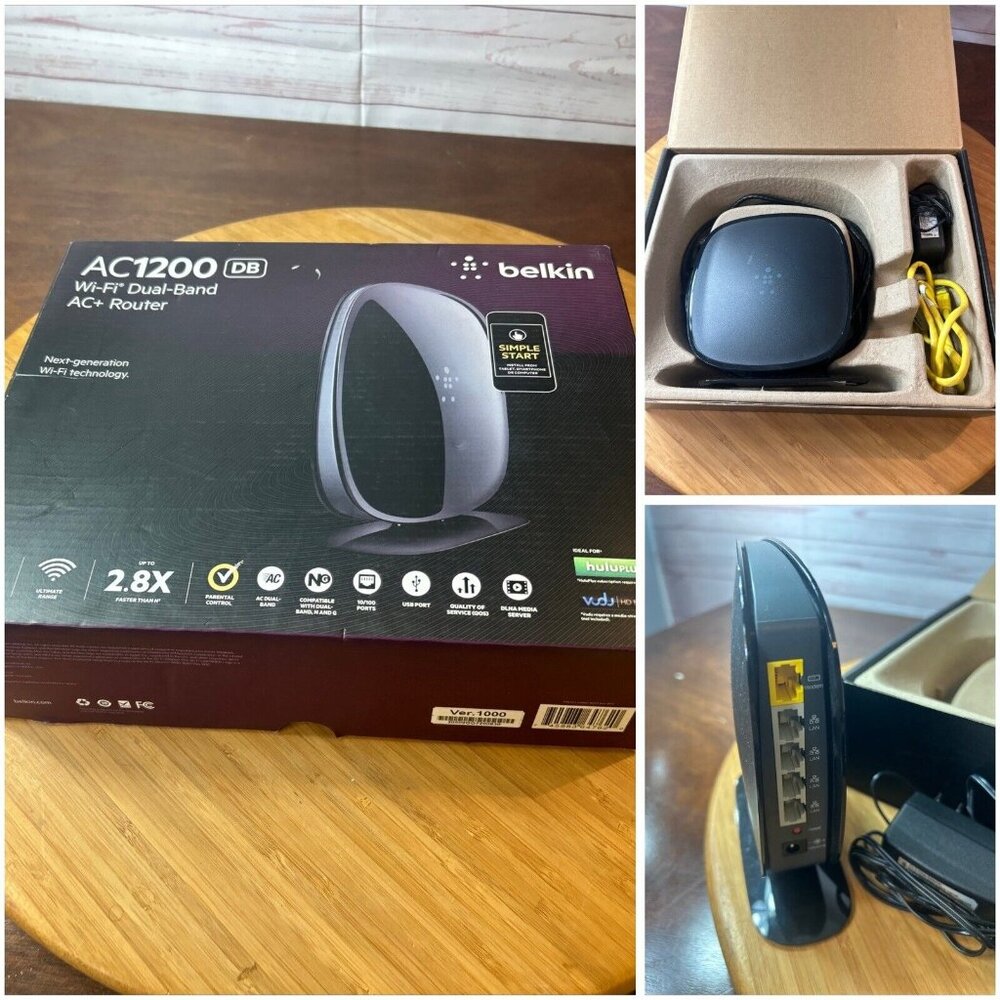Belkin AC 1200 DB Wi-Fi Dual-Band AC+ Gigabit Router Ethernet F9K1123V2 In box